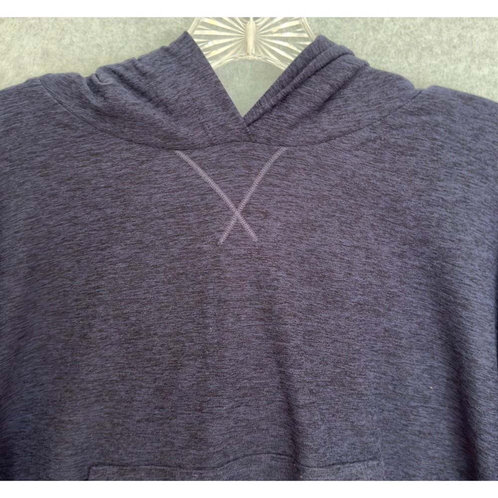 NEW! Fabletics Cloud Jersey Hoodie Sweatshirt Womens Medium Heather Blue Wicking - Picture 2 of 8